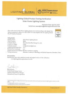 Lighting Global Product Testing Verification-SR06