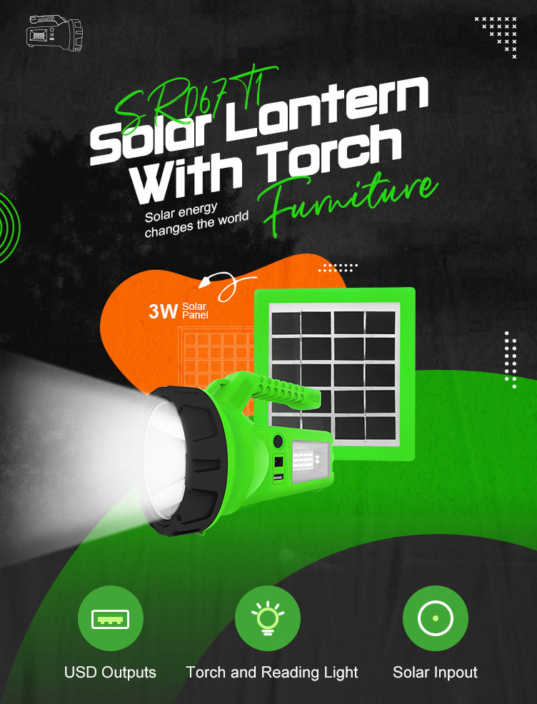 Solar beam(SR067T1) - Multi-function Solar flashlight 2